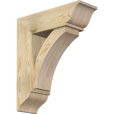 Ekena Millwork Thorton Traditional Rough Sawn Bracket w/ Offset Brace, Douglas Fir, 8"W x 24"D x 28"H BKT0806X24X28THR01RDF